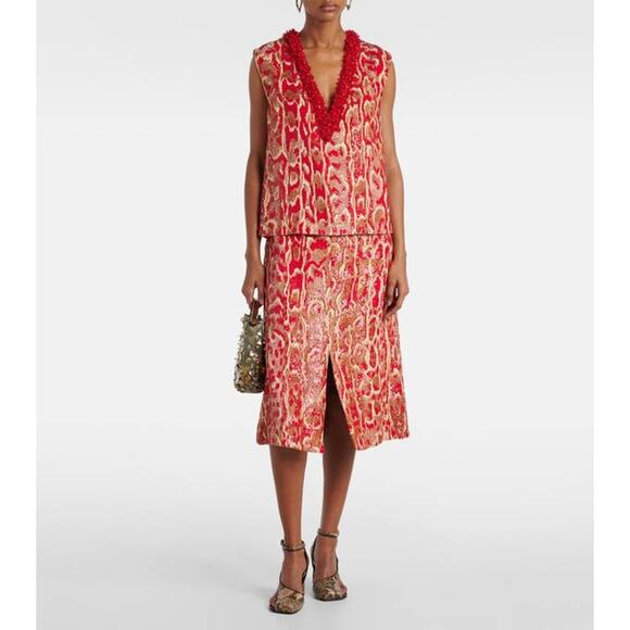 Dries Van Noten Dresses & Skirts - Dries Van Noten Shera Sequined Snake Print Skirt in Brique 36 US 4